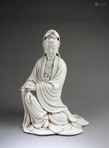 Chinese Blanc De Chine Guanyin Statue