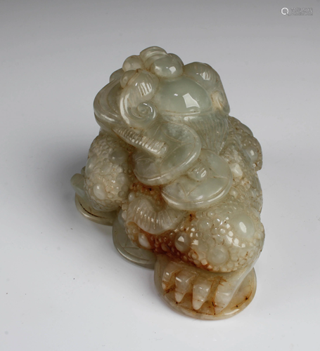 A Carved Jade Frog Figurine