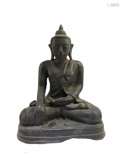 Antique Bronze Seated Buddha Statue