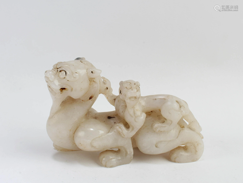 A Carved Jade Mythcal Beast Ornament