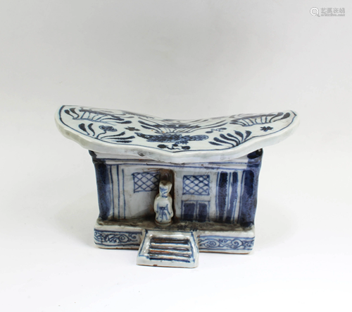 Chinese Blue & White Porcelain Pillow