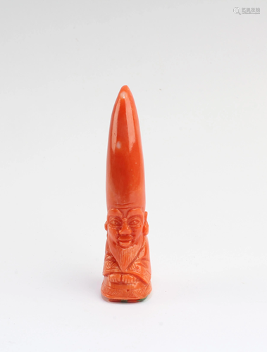 A Carved Coral Figurine