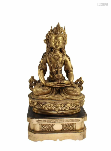 A Gilt Bronze Bodhisattva Statue