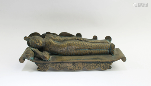 Antique Bronze Sleeping Buddha Statue