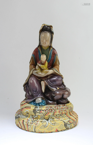 Chinese Soapstone Guanyin Statue