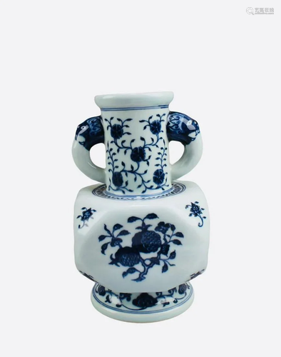 Chinese Blue & White Porcelain Vase