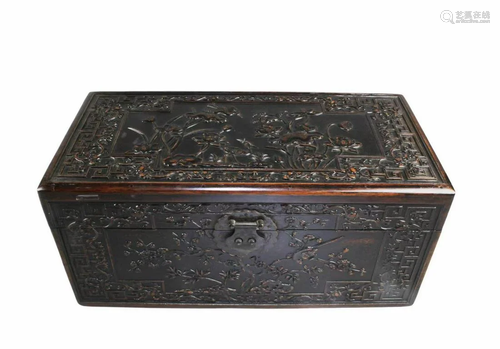 A Carved Hardwood Box