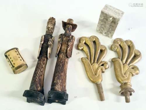 一批由骨头、珍珠母和木材制成的各种物品。