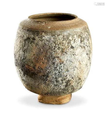 Odette Amiot灰色米色色调的炻瓷花瓶。签字和日期：92H.30厘米高