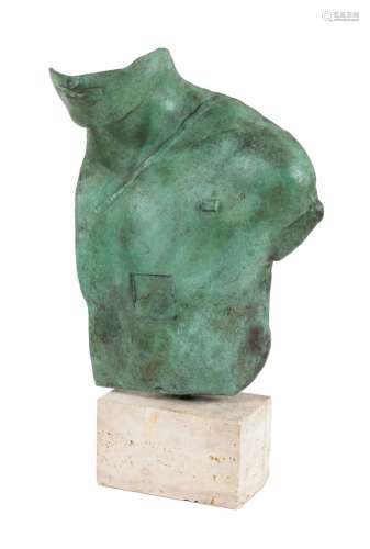Igor MITORAJ (1944-2014)Asclepios, 1988石基上带有绿色铜锈的青铜器，现成的校样，签名和编号为156/1000 HC总高度：46 cm参考文献：Igor Mitoraj Sculpture, Art-objet, Paris, 1999, a similar model is reproduced p.135.