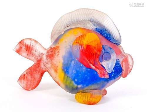 Jean Claude NOVARO (1943-2015)Fish, 1999Sculpture in pâte de verre左侧署名
