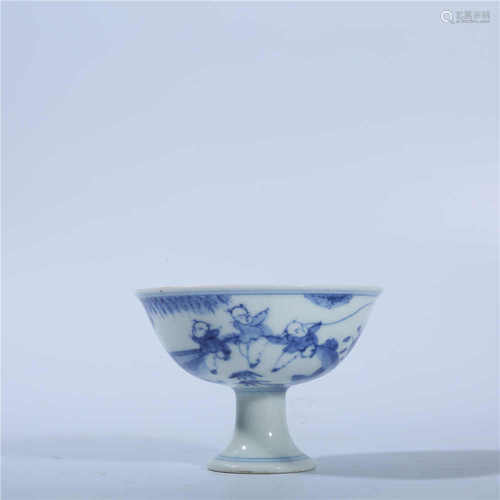 Ming Dynasty Chenghua blue and white baby opera Gaozu cup