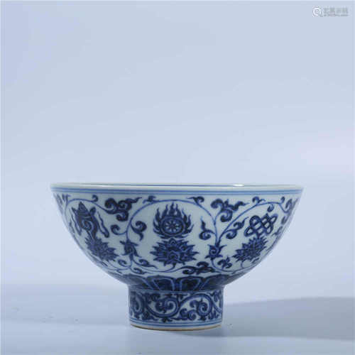 Xuande blue and white lotus pattern bowl in Ming Dynasty