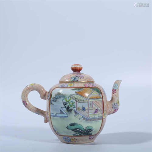 Qing Dynasty Qianlong famille rose teapot