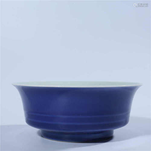 Blue glazed bowl of Yongzheng in Qing Dynasty