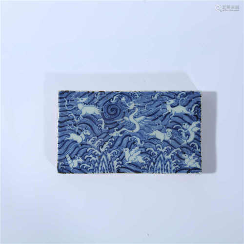 Blue and white ceramic tile of Ming Dynasty