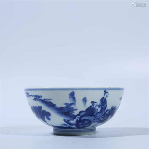 The story bowl of the Qinghua characters in Kangxi in Qing Dynasty