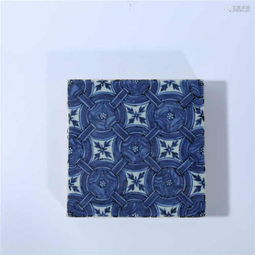 Blue and white ceramic tile of Ming Dynasty