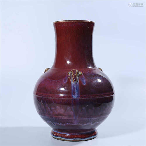 Glazed bottle in Qianlong kiln of Qing Dynasty