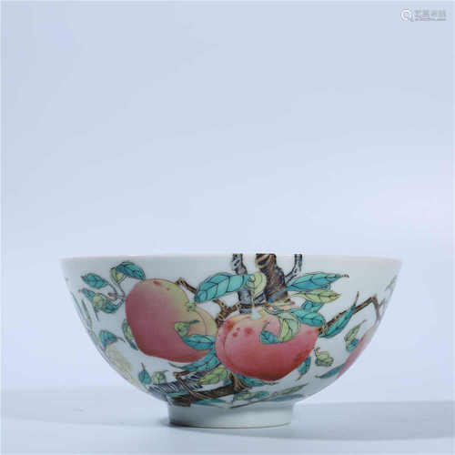 Qing Dynasty Yongzheng pink peach bowl