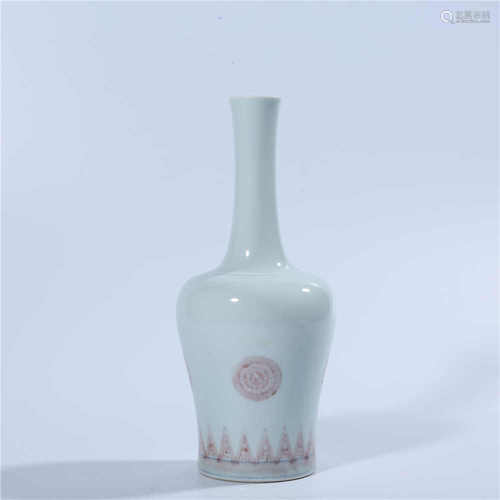 Qing Dynasty Kangxi glaze red bell jar