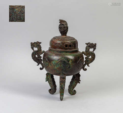 Japanese Meiji Bronze Censer