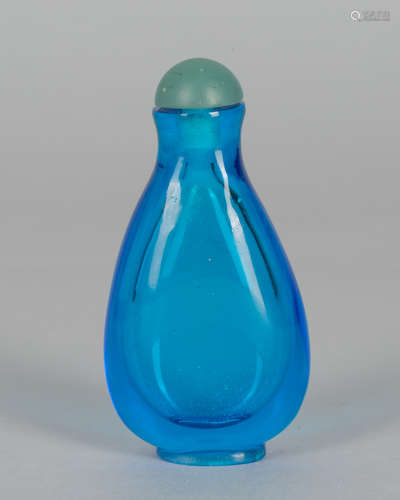 Chinese Clear Sapphire Like Glass Snuff Bottle