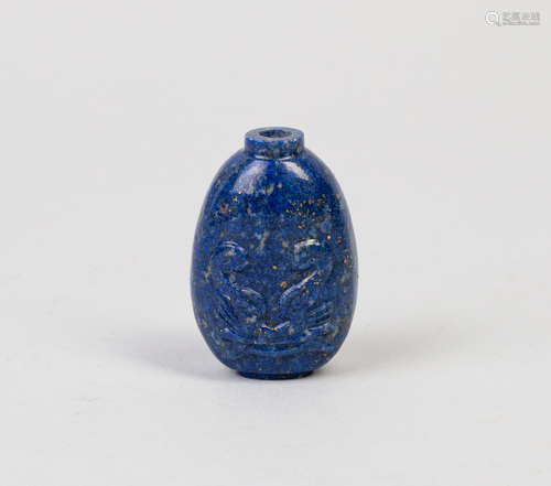 Chinese Carved Lapis Snuff Bottle