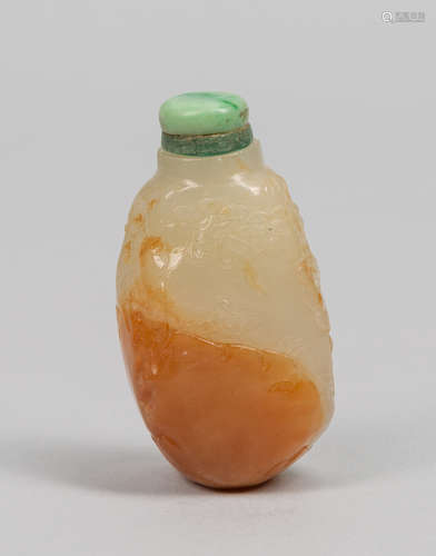 Chinese Old Pebble Jade Snuff Bottle