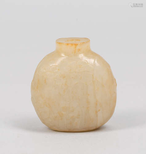 Chinese Brown-white Jade Carved Snuff Bottle