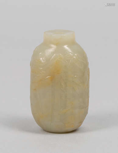 Chinese Old Jade Carved Snuff Bottle