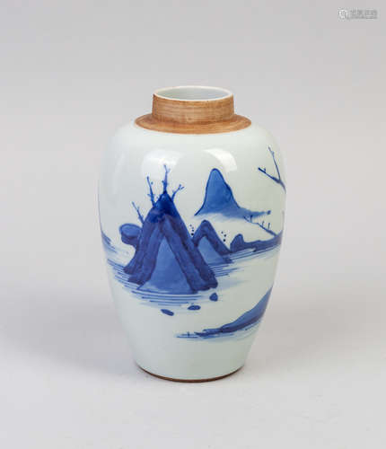 Chinese Export Blue White Porcelain Jar