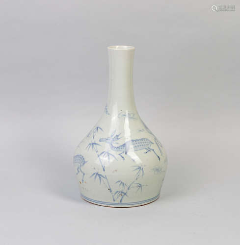 Korean Blue White Porcelain Decor Vase