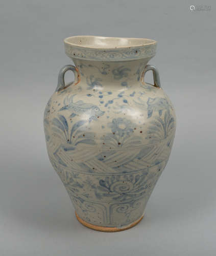 Vietnamese Hoi An Shipwreck Blue White Porcelain Vase