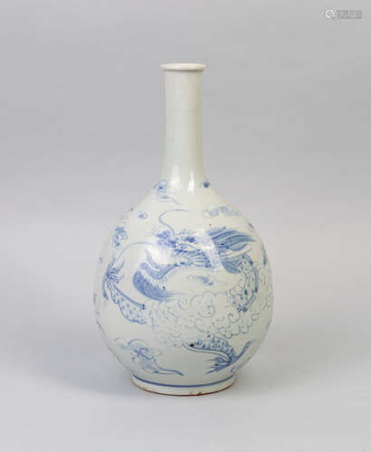 Korean Blue White Porcelain Vase