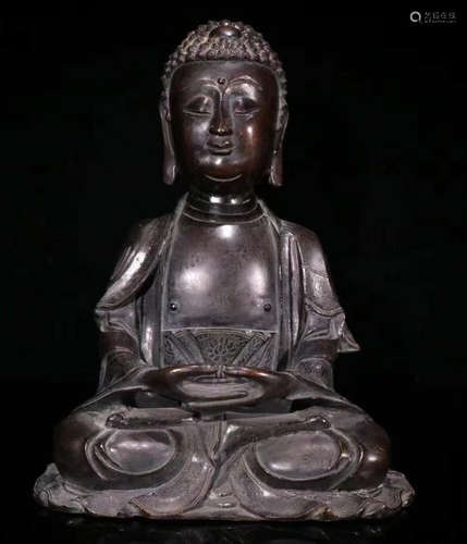 COPPER VAIROCANA BUDDHA SEATED STATUE