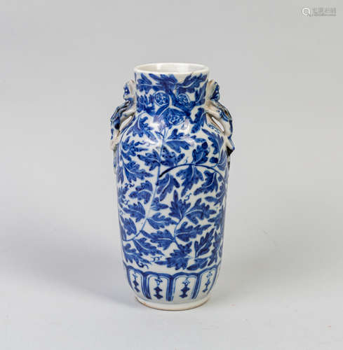 Chinese Export Blue White Porcelain Cabinet Vase