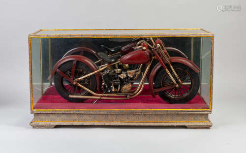 Vintage Table Sculpture of Motorcycle