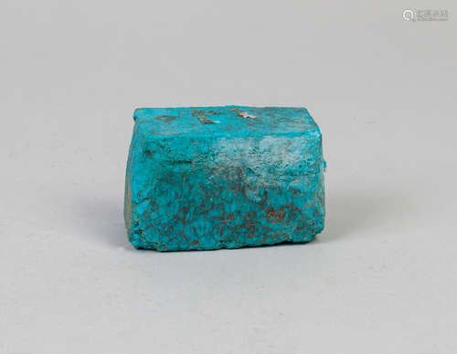 Designed Large Turquoise Stone W/Gold Leaf