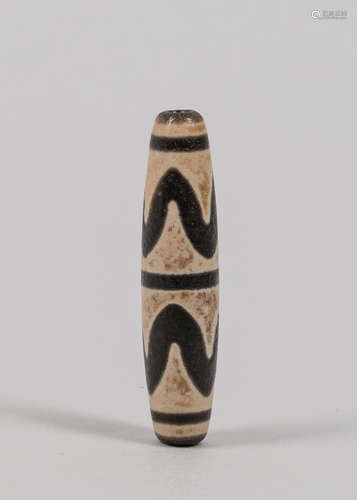 Large Chinese Tiger Tube Dzi Bead