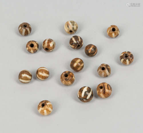 Set Old Pumtek Tiger Tube Beads