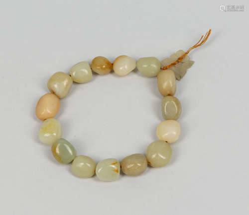 Chinese Old Pebble Jade Bracelet