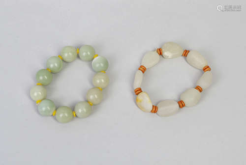 Set Chinese Jade Bead Bracelets