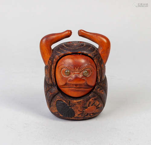 Japanese Meiji Period Antique Wood Inro