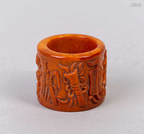 Chinese Bone Carved Thumb Ring