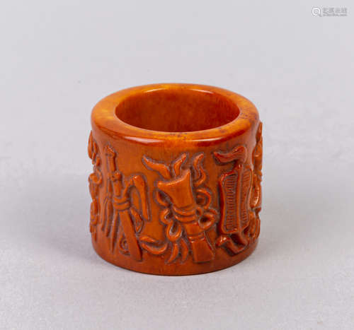 Chinese Bone Carved Thumb Ring