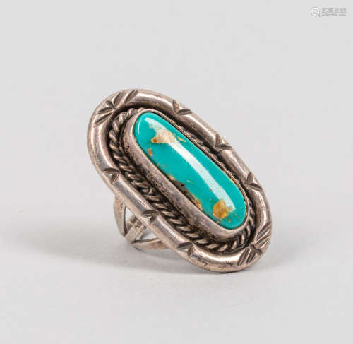 Native American Navajo Silver Turquoise Ring