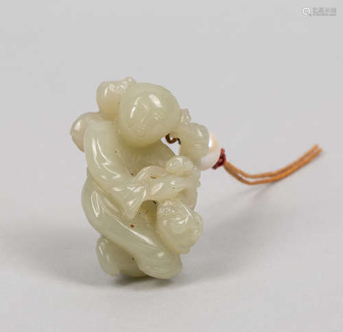 Chinese Jade Toggle of Boy