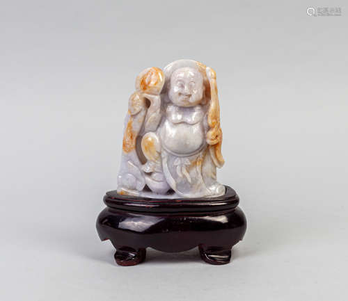 Chinese Jade Jadeite Carving Table Sculpture of Buddha