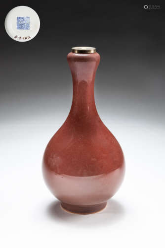 Chinese Export Red Glazed Porcelain Vase